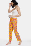 Zivame Blotched Bloom Woven Pyjama - Solar Power — thumbnail 4